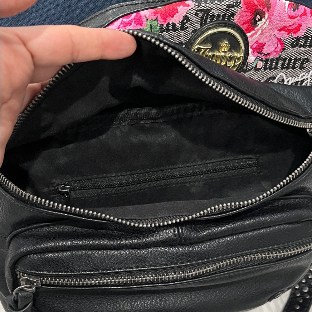 Juicy Couture Black and Floral Crossbody Bag, Black Fanny pack Two piece set - Picture 8 of 8